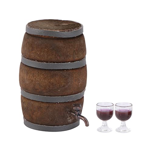 BESPORTBLE 1Satz Weinfass Gläsern Retro Hausbar Dekoration für Puppenhäuser und Miniaturlandschaften Hochwertiges Miniaturspielzeug für Kreative Dekoideen von BESPORTBLE