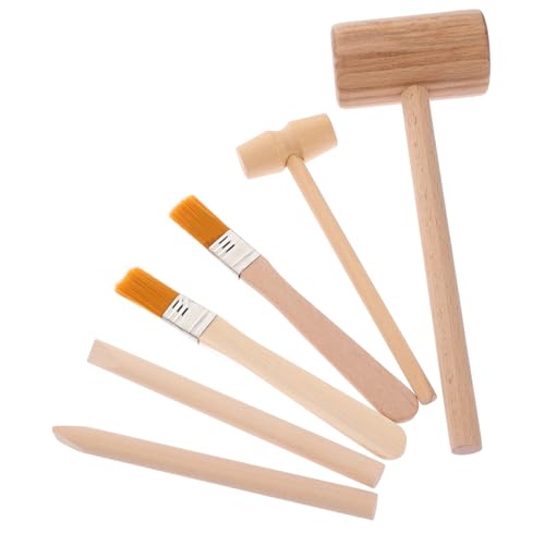 BESPORTBLE 1Satz Werkzeugset Für Teiliges Ausgrabungswerkzeug Mit Holzhammer Holzmeißel Und Pinsel Für Edelsteinen Und Kristallen Für Jahre von BESPORTBLE