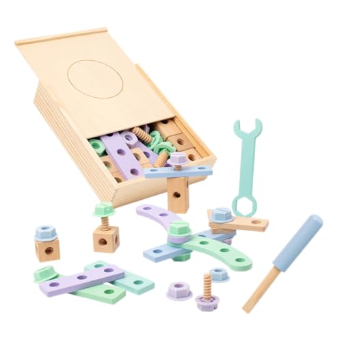 BESPORTBLE Kleiner Werkzeugset für Kleinkinder Holzbau Spielzeug für Frühe Lernspielzeug mit Schrauben und Muttern von BESPORTBLE