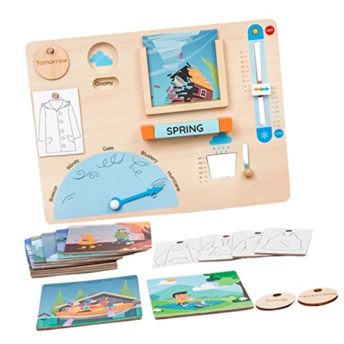 BESPORTBLE Wetter Spielzeug für Kleinkinder Wetter Lernspielzeug 1-3 Pädagogische Wettertafel Interaktives Wetterbrett Geeignet für Eltern Kind Interaktion von BESPORTBLE
