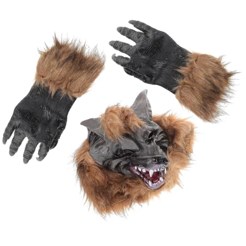 BESPORTBLE Halloween Werwolf Maske Kinder Erwachsene Mit Krallen Handschuhen – Realistische Halloween Verkleidung Für Cosplay Karneval Und Partys von BESPORTBLE