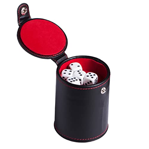 BESPORTBLE 1Satz Würfelbecher Aus Leder Professioneller Würfelbehälter Mit Deckel Würfelbecher Und Würfeln Für Würfelspiele Und Aufbewahrung Elegantes Design von BESPORTBLE