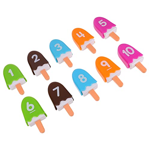 BESPORTBLE 1Satz Zahlen Kognitionsspielzeug für Digitales Popsicle Matching Bunten Formen Feinmotorik und Lernfähigkeiten für Jungen und Mädchen Ab von BESPORTBLE