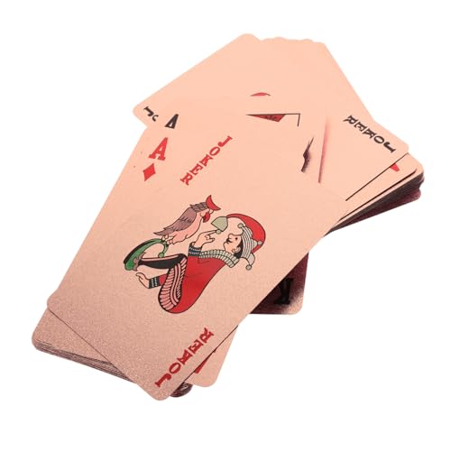 BESPORTBLE 1Satz wasserdichte Goldfolie Pokerkarten Hochwertige Plastikspielkarten Für Familienpartys Kartenspiele Und Tricks Für Unterhaltung Und Dekoration von BESPORTBLE