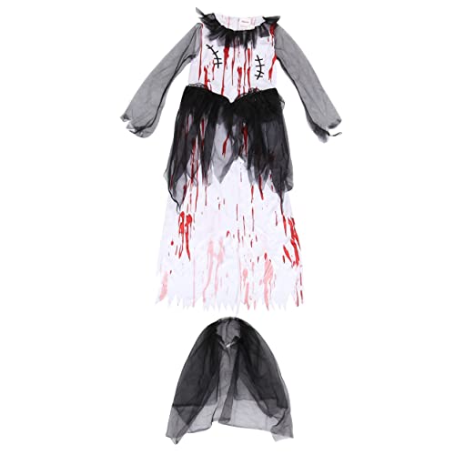 BESPORTBLE 1Set 2 Stücke Mädchen Polyester Halloween Cosplay Kostüm Weißes Kleid Halloween Kostüme von BESPORTBLE