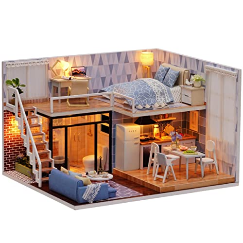 BESPORTBLE 1Stück DIY Bausatz Kreatives DIY Cottage Für Freunde Und Familie Handgefertigtes Leicht Blaues Nostalgisches Design Für Stundenlangen Spaß Beim Zusammenbauen von BESPORTBLE