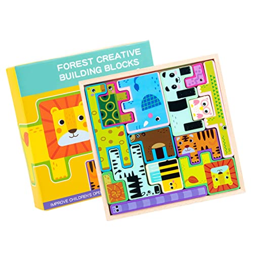 BESPORTBLE 1Stück Holz Tier Puzzle Früherziehung Blockiertes Form Passendes Lernspiel Für Hand Auge Koordination Und Kognitive Fähigkeiten Zu Fördern von BESPORTBLE