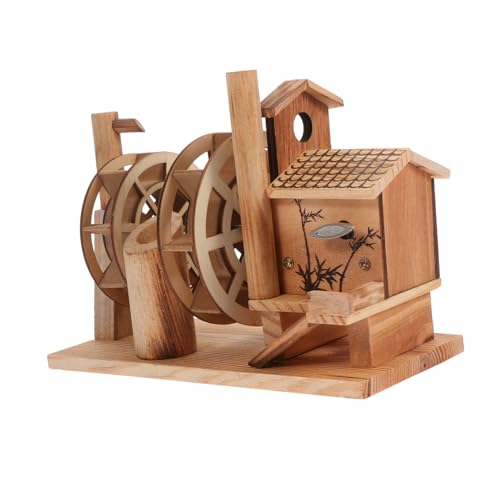 BESPORTBLE 1Stück Holz Wassermühle Mit Musik Aufziehspielzeug Für Hölzernes Handwerk Kreativität Für Geburtstage Und Feiertage von BESPORTBLE