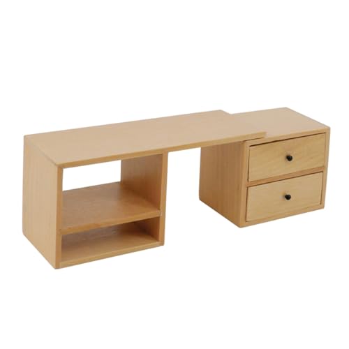 BESPORTBLE 1Stück Holzregal Für Puppenhaus Dekoratives Mini Büro Möbel Miniaturkabinet Für Kreative Bastelprojekte Holzfarbe Für Mini Craft Decor von BESPORTBLE