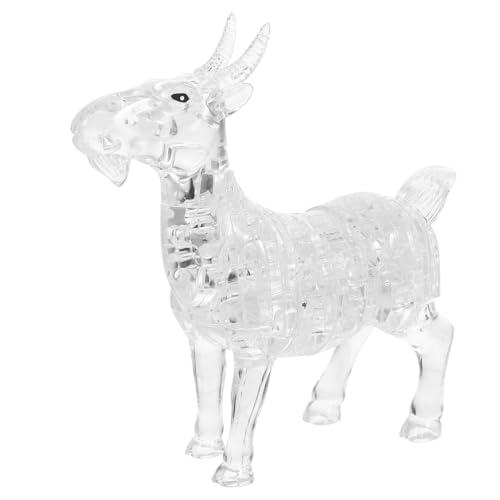 BESPORTBLE 1Stück Kristall Puzzle Ziege Selbstmontage Tierornament Weiß Kreatives Für Schreibtisch Und Zuhause Einzigartige Ziegen Kristall Dekoration Für Sammler von BESPORTBLE