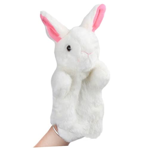 BESPORTBLE 1Stück Kuschelige Handpuppe Hase Aus Plüsch Geschichten Und Rollenspiel Zubehör Für Kreative Erzählungen Und Eltern Junge Mädchen Interaktionen Klassisches Weiß von BESPORTBLE