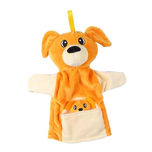 BESPORTBLE 1Stück Kuschelige Plüsch Handpuppe Für Kleinkinder Beruhigendes Finger Form Eines Gelben Hundes Für Eltern Junge Mädchen Interaktion Und Pädagogisches Zuhause von BESPORTBLE