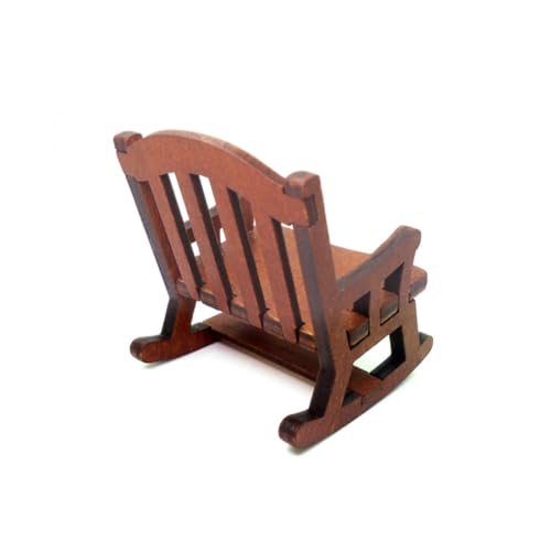 BESPORTBLE 1Stück Mini Holzstuhl Modell Für Puppenhaus Retro Schaukelstuhl Dekoration Für Mini Für Kreative Lebensszenen Und Kindergeschenke von BESPORTBLE