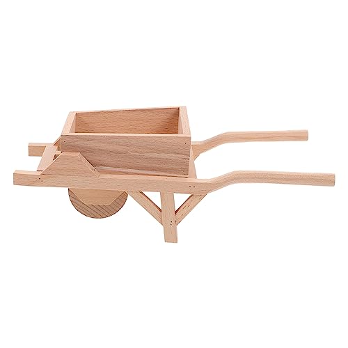 BESPORTBLE Kleiner Modell Holz Dekoration für Miniaturgarten Realistische Schubkarre Handgefertigtes Gartendeko Zubehör Spielzeug für Selbstgemacht Mikro Landschaften von BESPORTBLE