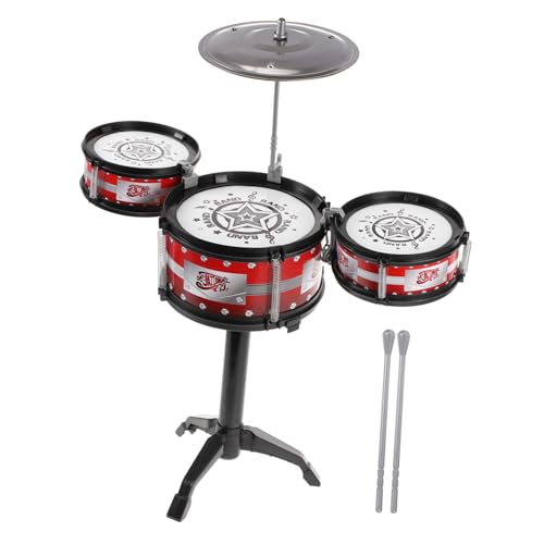 BESPORTBLE 1Stück Mini Schlagzeug Set für Teiliges Musikinstrument für Musikalische Früherziehung Rot für Jungen und Fördert die Kreativität und Motorischen Fähigkeiten von BESPORTBLE