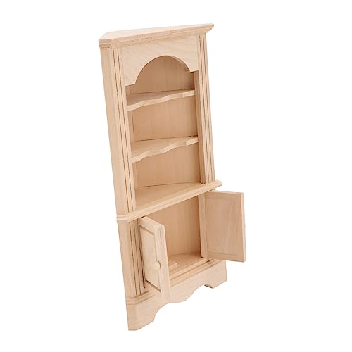 BESPORTBLE 1Stück Miniatur Holzmöbel Modell mit Beweglicher Tür Handgefertigter Schrank für Puppenhaus Dekoration Naturgetreues Accessoire für DIY Miniaturhäuser Originalfarbig von BESPORTBLE