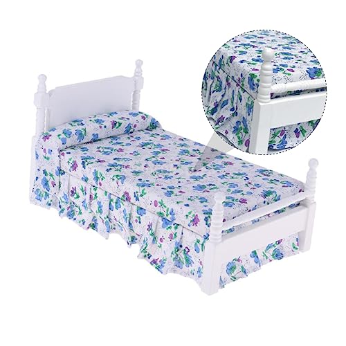 BESPORTBLE 1Stück Möbelbett für Puppenhaus Handgefertigtes Holzspielzeug mit Blauen Blumenmustern Realistische Möbelverzierung für Miniaturhäuser und Spielzeugdekoration für Ab BESPORTBLE 1Stück Möbelbett für Puppenhaus Handgefertigtes Holzspielzeug mit Blauen Blumenmustern Realistische Möbelverzierung für Miniaturhäuser und Spielzeugdekoration für Ab von BESPORTBLE
