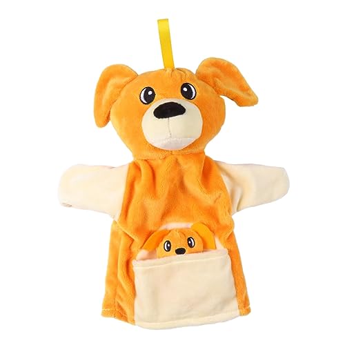 BESPORTBLE 1Stück Plüsch Fingerpuppen Für Junge Mädchen Beruhigendes Fingercover Hundedesign Interaktives Handspielzeug Für Eltern Junge Mädchen Für Kleinkinder Gelb von BESPORTBLE