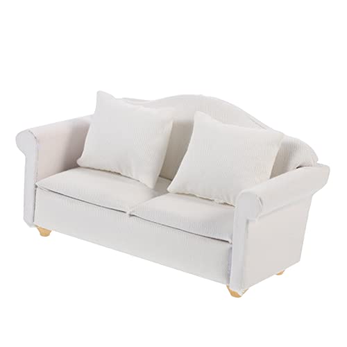 BESPORTBLE 1Stück Puppenhaus Zubehör Kleines Weißes Sofa Für DIY Und Landschaftsmodelle Langlebig Und Detailgetreu von BESPORTBLE