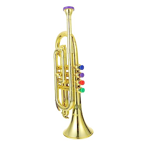 BESPORTBLE 1Stück Simulation Trompete Für Töne Musik Aus Tragbares Musikinstrument Für Bühnenaufführungen Und Kreatives Goldene Farbe von BESPORTBLE