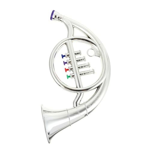 BESPORTBLE 1Stück Simuliertes Französisches Horn Modell Lebensechtes Horn Für Bühnenrequisiten Silberfarbenes Hornspielzeug Für Kleine Musiker Und Kreative Aufführungen von BESPORTBLE