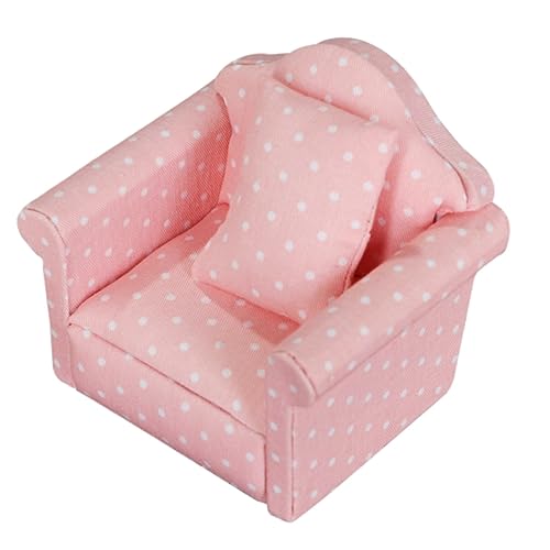 BESPORTBLE 1Stück Sofa Dekoration für Punkt Design mit Kissen für Puppenhaus oder Desktop Robustes Holzmodell für Kreative Spielwelten von BESPORTBLE