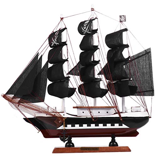 BESPORTBLE 1Stk 33 cm Piraten-Holzsegelschiffsmodell Esstischdekoration Kidcraft-Spielset Modelle Ornament Piraten-Segelboot-Modell Piraten-Segelschiff Boot hölzern schmücken Modellschiff von BESPORTBLE