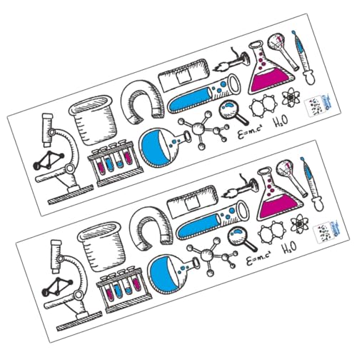 BESPORTBLE 2 Blätter Wissenschaftliche Labor Wandtattoos Selbstklebende Chemische Werkzeug Wanddeko für Wohnzimmer Kinderzimmer Glatte Oberflächen Ablösbar Schadstofffrei von BESPORTBLE