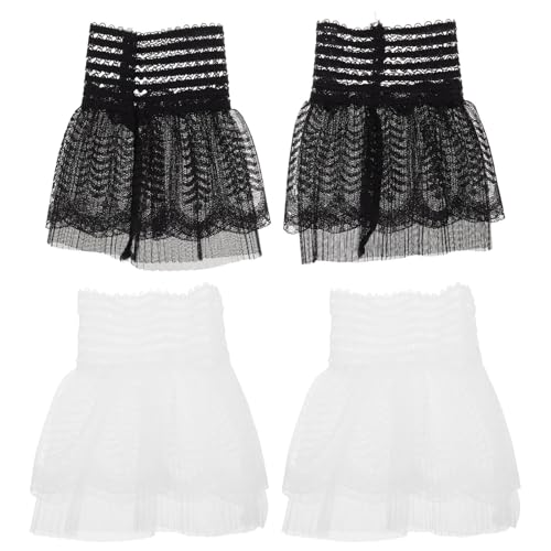BESPORTBLE 2 Paar Abnehmbare Spitzen-Armstulpen für Damen – Elegante Lagenärmel als Accessoire für Hochzeit, Tee-Party und festliche Anlässe von BESPORTBLE