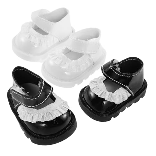 BESPORTBLE 2 Paar Mädchen Anzugschuhe Miniaturschuhe Mini Schuhe Modelle Puppen Anziehschuhe Reborn Schuhe Anzieh Accessoires Puppen Mädchen Anziehschuhe von BESPORTBLE