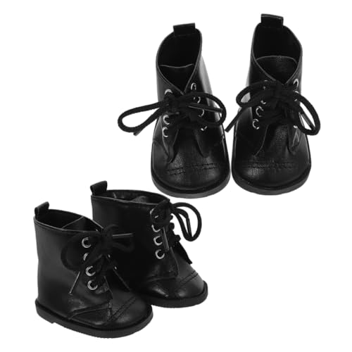 BESPORTBLE 2 Paare Puppenschuhe für Puppen PU Leder Stiefel für Mädchen Dress Up Accessoires für Puppen für Kreatives und Ankleidefreude von BESPORTBLE