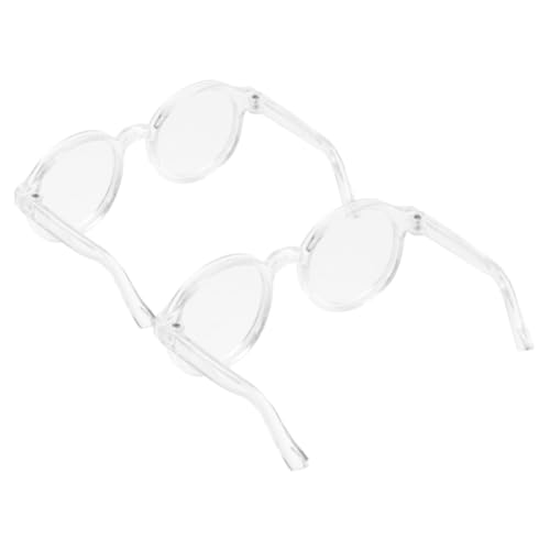 BESPORTBLE 2 Puppenbrillen Kleine Brille Mit Klaren Gläsern Retro Mini Sonnenbrille Stoffpuppe Anziehbrille Haustierkostüm Zubehör Cosplay Requisiten von BESPORTBLE