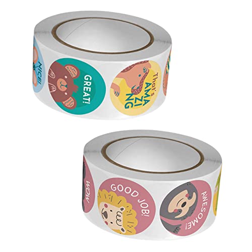 BESPORTBLE 2 Rollen Motivationsaufkleber für Teiliges Set mit Niedlichen Cartoon Designs Selbstklebende Belohnungssticker für Kindergarten und Klassenzimmer Positive Motivationssticker zur von BESPORTBLE