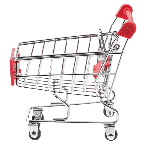 BESPORTBLE 2 STÜCK Einkaufswagen Metall Mini Einkaufswagen für Rollenspiele Dekoration für Spielhäuser Kreative Haushaltsverzierungen Farben Zufällig Zufällige Farbe Zufällige Farbe von BESPORTBLE