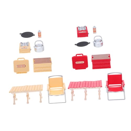BESPORTBLE 2 Sätze Camping Zubehör mit Miniatur Barbecue Platzsparend Realistisch für Rollenspiel Garten Dekoration von BESPORTBLE