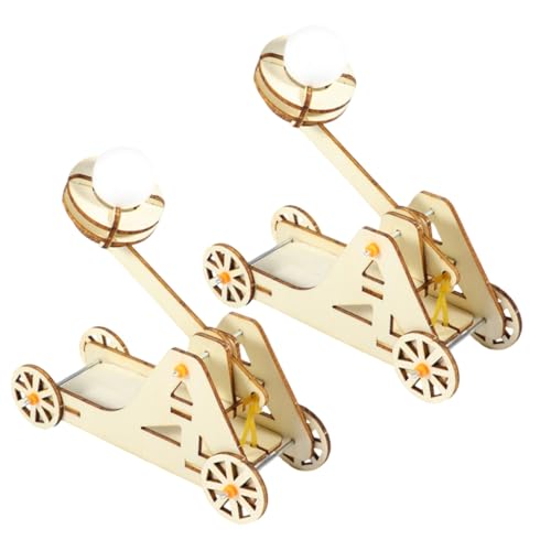 BESPORTBLE 2 Sätze DIY Holz Wurfgerät Bausatz Stem Wissenschaft Experiment Modell Pädagogisches Wurfgerät für Physik Technik Lernen Historisch Akkurater Trebuchet für Gruppenaktivitäten und von BESPORTBLE