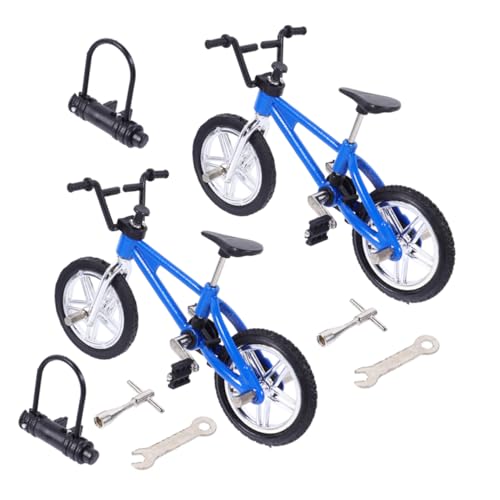 BESPORTBLE 2 Sätze Finger Fahrrad Miniaturspielzeug Legierung Bike Toy mit Beweglichen Realistisches Desktop Deko und Fingerspielzeug für Jungen Mädchen zur Stressreduktion und von BESPORTBLE