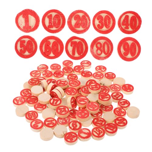 BESPORTBLE 2 Sätze Holz Ersatz Zahlen Schachfiguren Spielsteine für Bingo und Brettspiele Glatte Oberfläche Leicht zu Greifen Vielseitig als Spiel Dekorationszubehör von BESPORTBLE
