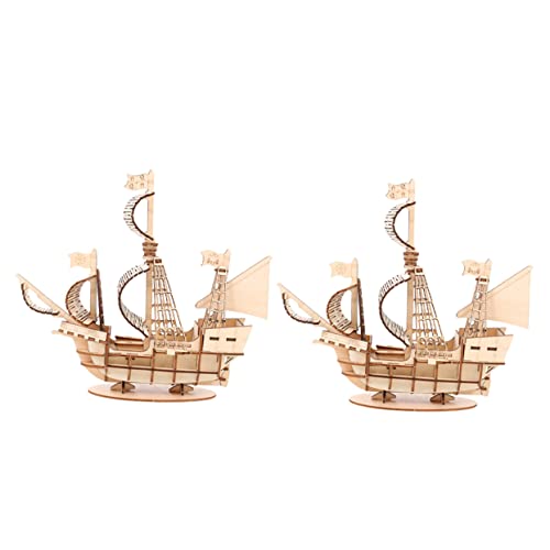 BESPORTBLE 2 Sätze Holz Segelboot Modellbausatz DIY Puzzle Bausatz aus Vorgefertigten Holzteilen Pädagogisches Kreativspielzeug für Erwachsene und Langlebiges Holzspielzeug mit Glatter von BESPORTBLE