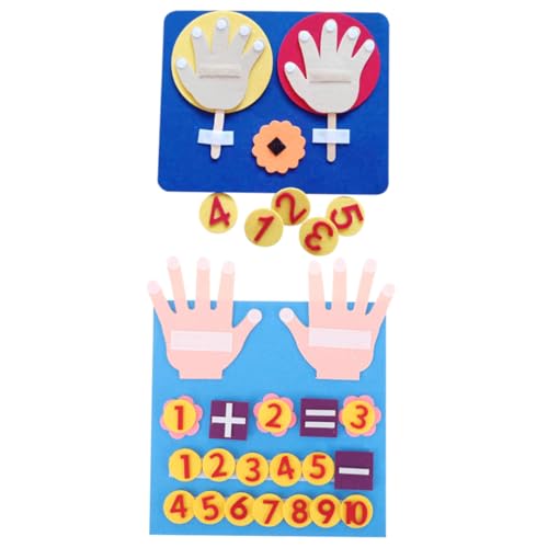BESPORTBLE 2 Sätze Lernspielzeug Filz Zahlen Mathe zum Zählen Lernen Sicheres Kognitives Montessori Motorikspielzeug für Kleinkinder Langlebig und Handfreundlich Fördert Frühe von BESPORTBLE