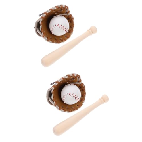BESPORTBLE 2 Sätze Mini Baseball aus Holz und Leder Miniatur Sportornamente für Puppenhaus Tragbares Teiliges Baseballspielzeug mit Schläger Handschuh und Ball Dekoratives Pretend Play BESPORTBLE 2 Sätze Mini Baseball aus Holz und Leder Miniatur Sportornamente für Puppenhaus Tragbares Teiliges Baseballspielzeug mit Schläger Handschuh und Ball Dekoratives Pretend Play von BESPORTBLE