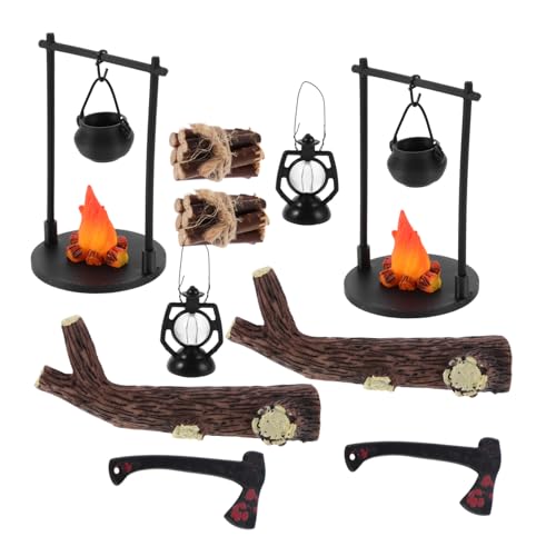 BESPORTBLE 2 Sätze Miniatur Dollhouse Kamin Hängender Holzofen Modell Realistische Farmhouse Mantel Dekoration Miniatur Camping Zubehör für Puppenhaus und Micro Szene von BESPORTBLE