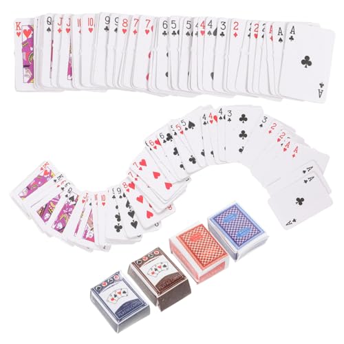 BESPORTBLE 2 Sätze Miniatur Pokerkarten Teiliges für Puppenhaus Zubehör Leicht und Sicher für DIY Szenen Bunte Mini Spielkarten für Kreative Gestaltung Zufällige Farbe Zufällige Farbe von BESPORTBLE
