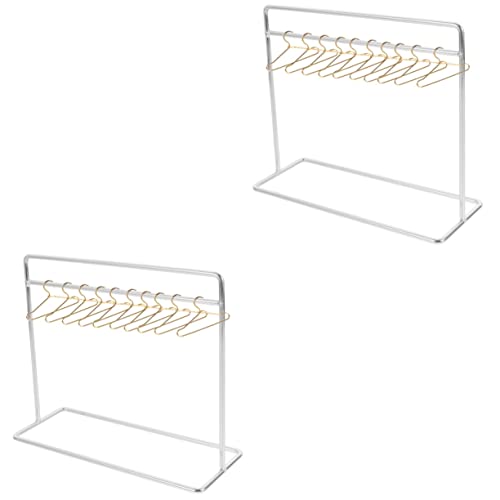 BESPORTBLE 2 Sätze Miniatur Puppenkleiderbügel aus Stabilem Teilig mit Kleiderständer und Goldfarbenen Mini Kleiderbügeln Schonend für Puppenkleidung zur Aufbewahrung und Präsentation im von BESPORTBLE