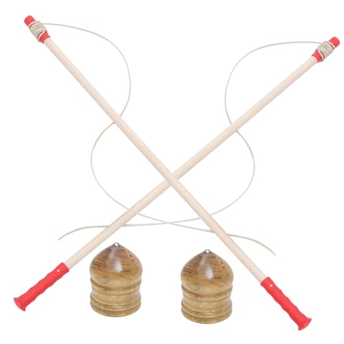 BESPORTBLE 2 Sätze Retro Design Holz Gyroskop Solide Holz Gyroskop für Senioren Handgefertigt Fördert Hand Augen Koordination Sicher und Glatt Eltern Junge Mädchen von BESPORTBLE