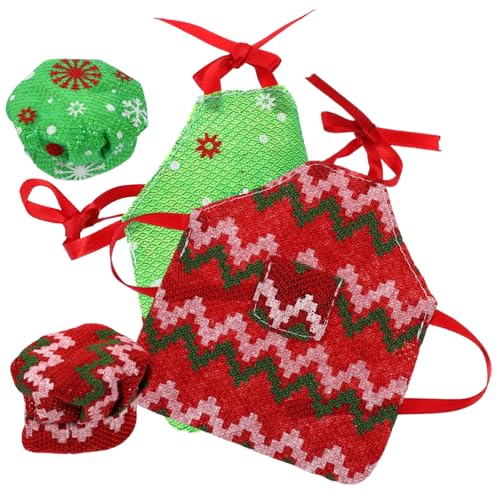 BESPORTBLE 2 Sätze Teiliges Puppenbekleidungsset mit Kleinem Schürzen Outfit und Kochmütze Passend für Tiny Dolls für Weihnachten Kinderpartys Geburtstage Verantwortung von BESPORTBLE