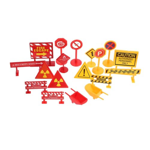 BESPORTBLE 2 Sätze Teiliges Verkehrszeichen spielset aus Realistische Miniatur straßenschilder für Pädagogisches Verkehrsspielzeug Verkehrssicherheit und Kreativität Gelb Rot von BESPORTBLE