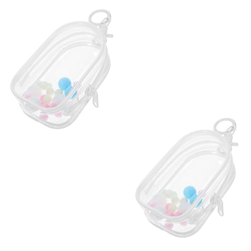 BESPORTBLE 2 Sätze Transparente PVC Puppentasche mit Schlüsselanhänger Stabiles Leichtes Aufbewahrungsbeutel mit Haken Kompakter Organizer für Puppen als Dekorativer Tragetasche für Unterwegs von BESPORTBLE
