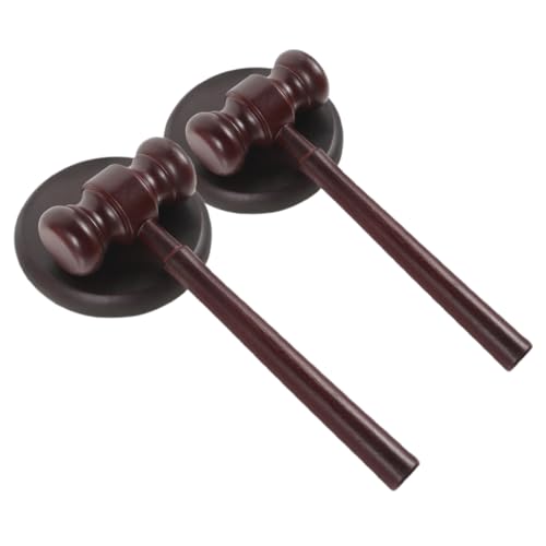 BESPORTBLE 2 Satz Holz Richterhammer Teilig mit Klangblock Robustes Kinderspielzeug für Interaktives Lernen Realistische Gerichtsspiel Requisiten als für Junge Juristen Tragbar und Langlebig von BESPORTBLE