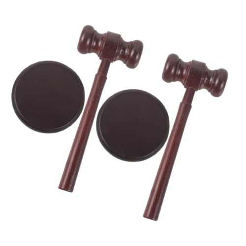 BESPORTBLE 2 Satz Kindgerechtes Holz Richterhammer mit Sockel Stabiles Teiliges Gavel Prop für Pädagogisch Wertvolles Gerichtsspielzeug Realistisches Design für Anwalts und Richterkostüm von BESPORTBLE